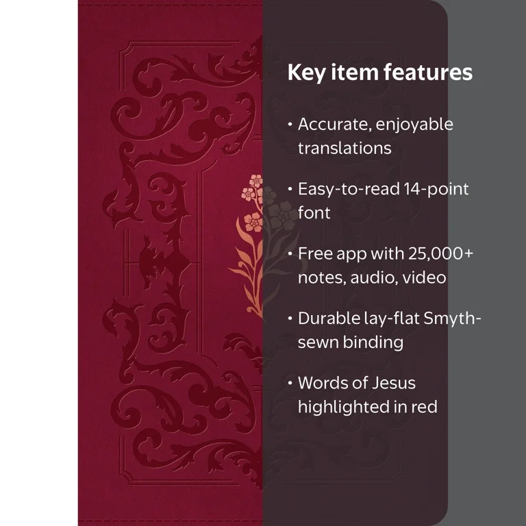 NLT Giant Print Bible, Filament Enabled (Leatherlike, Cranberry