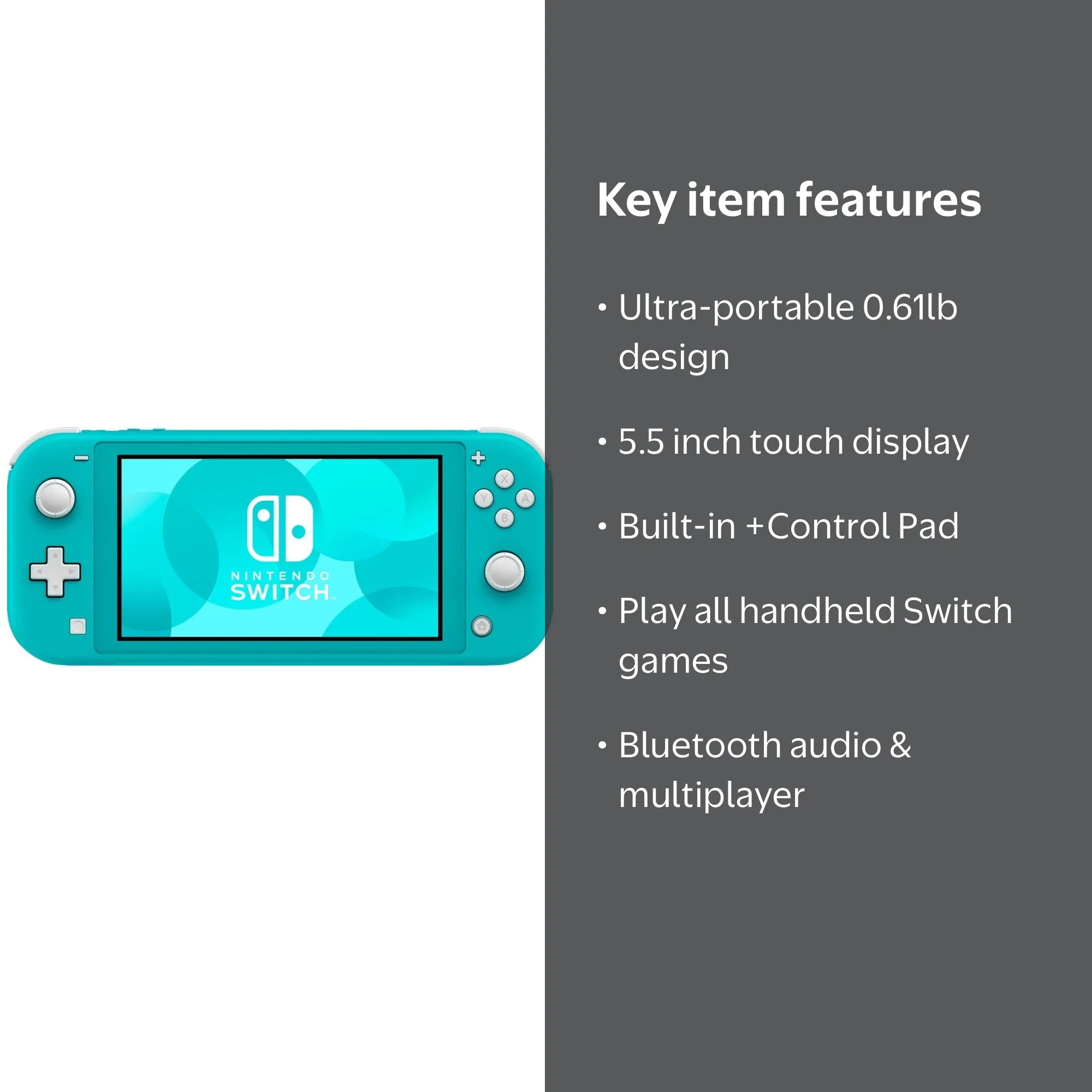 Nintendo Switch Lite Gaming Console, Turquoise 2019 New - Walmart.com