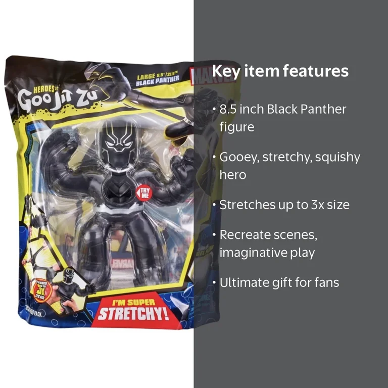 Goo Jit Zu Marvel Supagoo Hero Pack, Black Panther, 8.5 inches