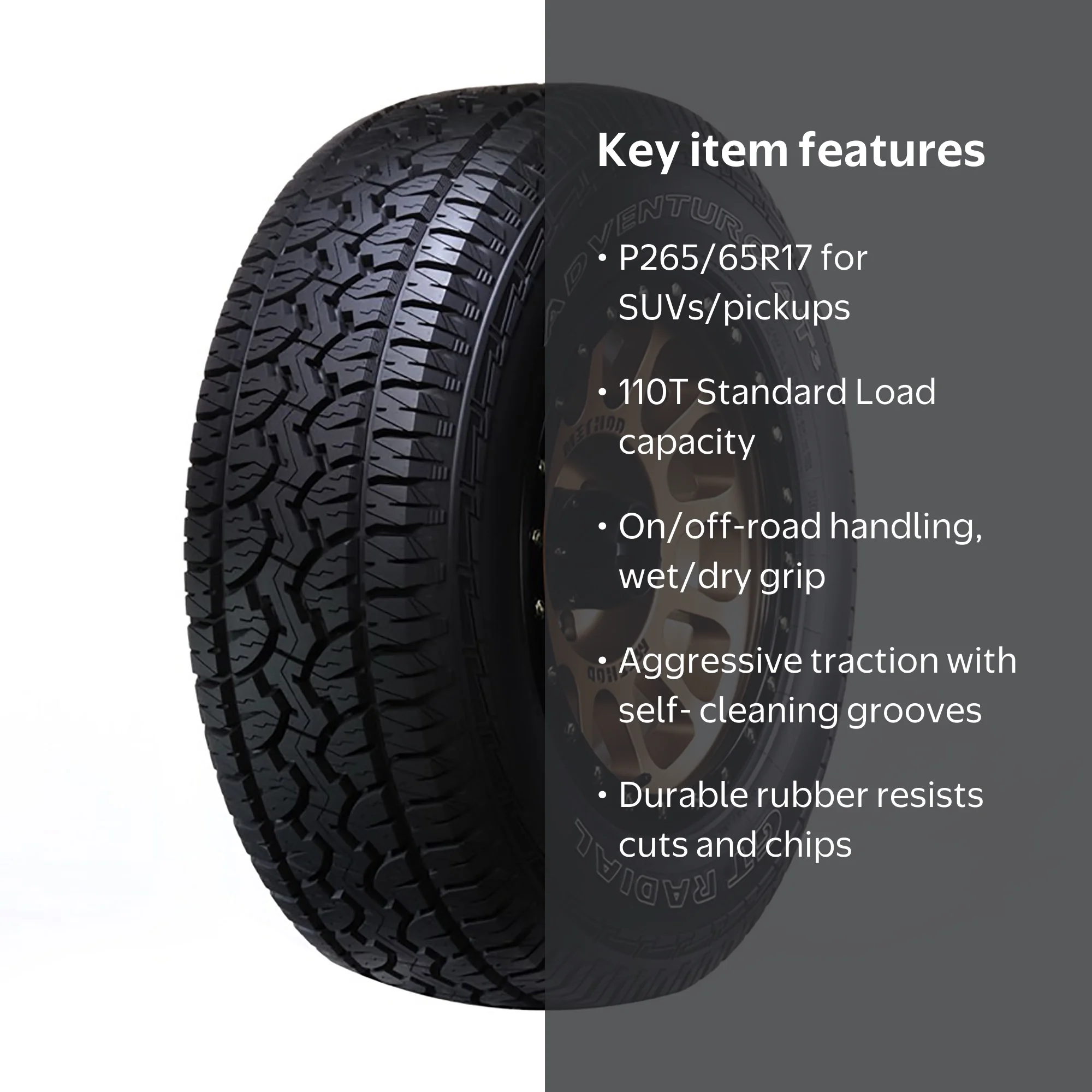 GT Radial Adventuro AT3 P265/65R17 110T All Terrain Light Truck