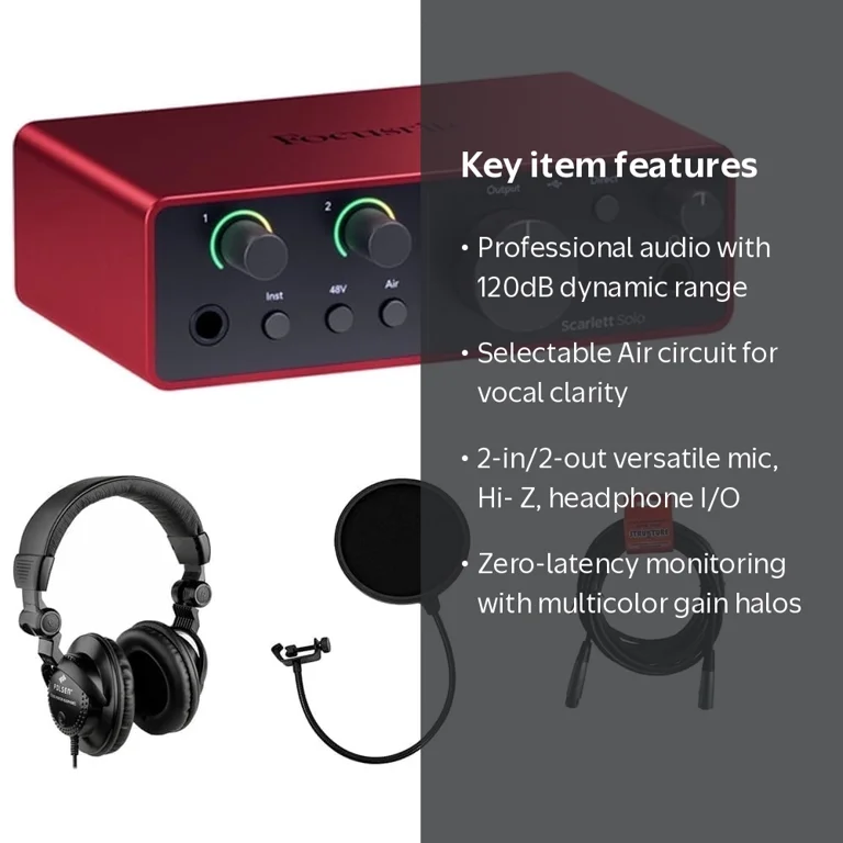 Focusrite Scarlett Solo 4th Gen USB Audio Interface with