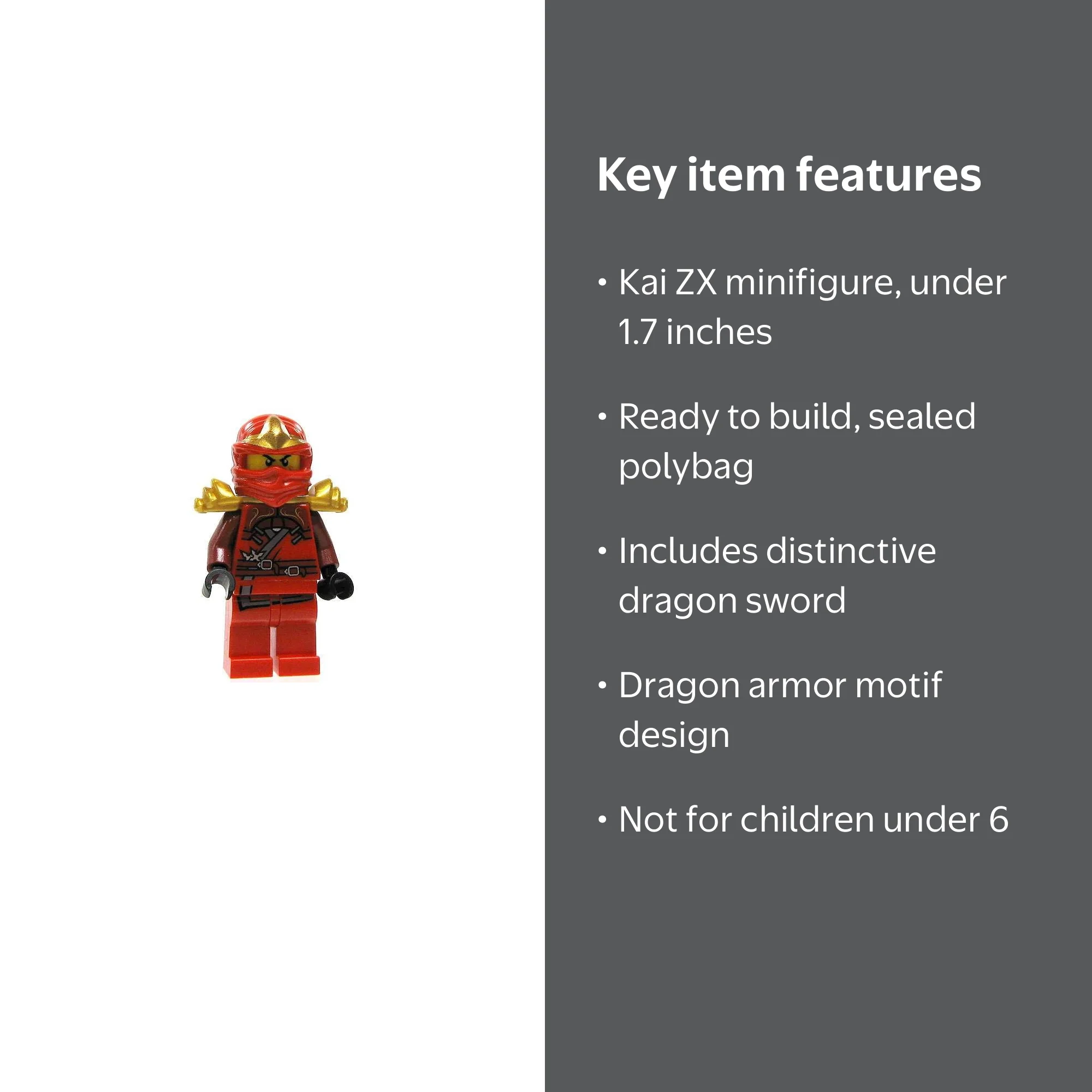 LEGO Ninjago Kai Zx Minifigure with Dragon Sword From Set 9561