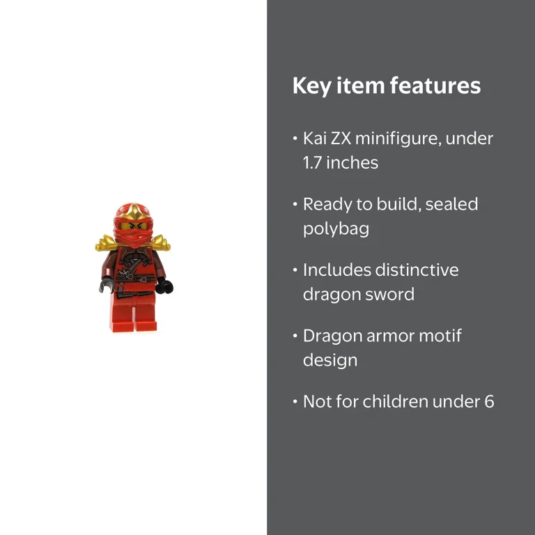 LEGO Ninjago Kai Zx Minifigure with Dragon Sword From Set 9561