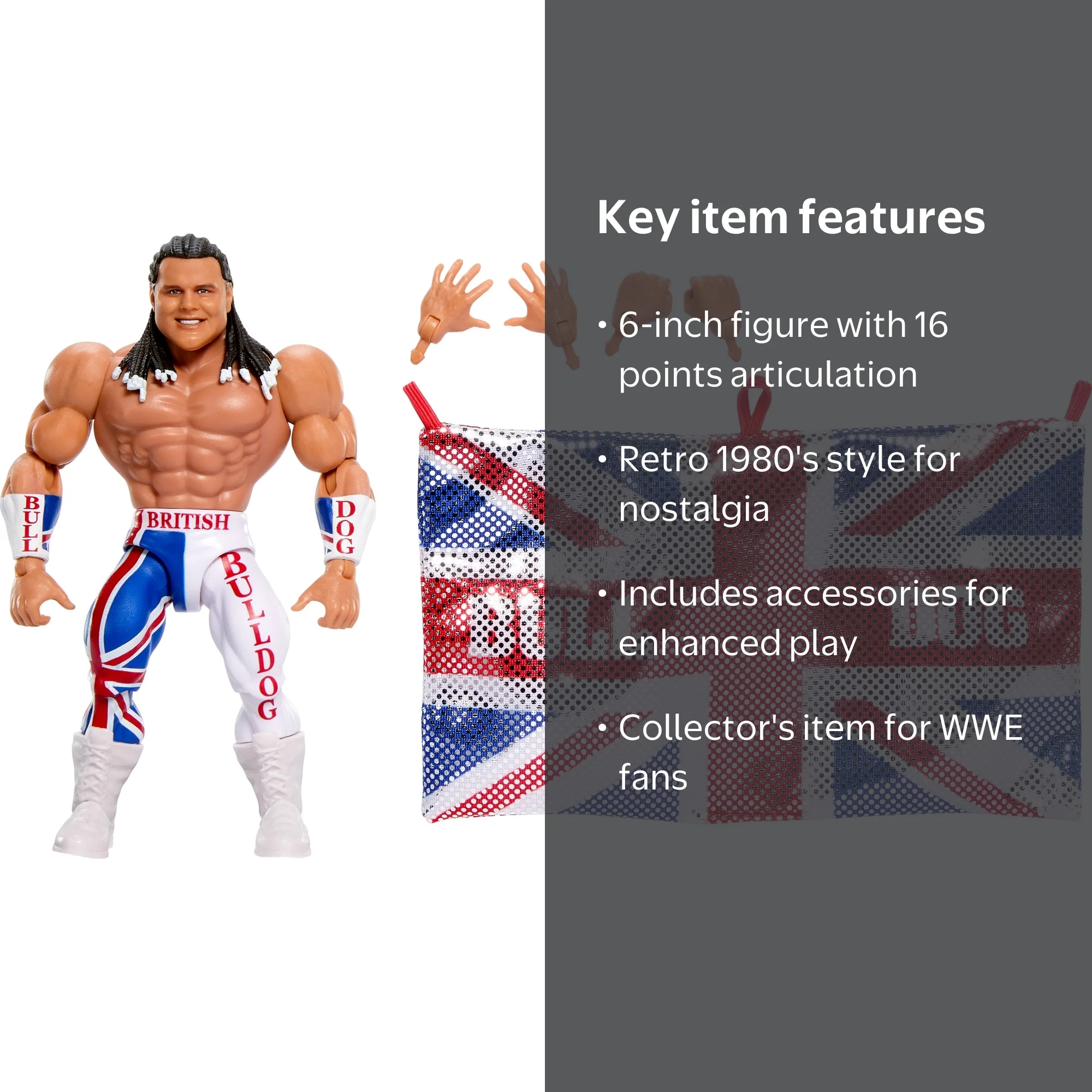 WWE Retro Superstars British Bulldog 6-inch Action Figure with