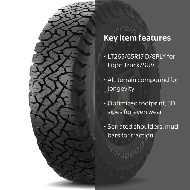 BF Goodrich All-Terrain TA KO3 LT265/65R17 D/8PLY Light Truck