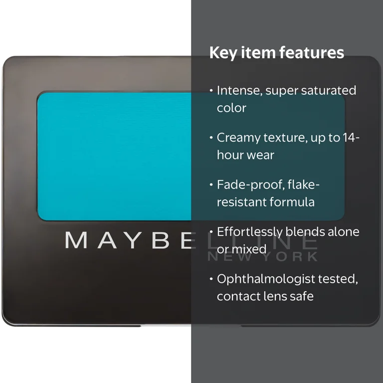 Maybelline Expert Wear Single Eyeshadow Makeup, Teal the Deal