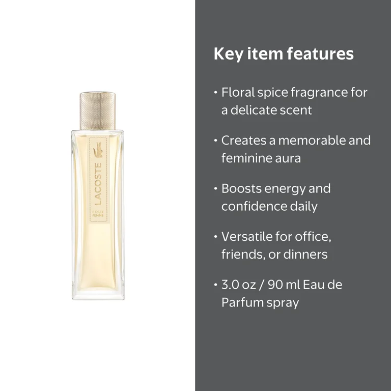 Lacoste, Eau de Parfum Women, 3.0 oz, Floral Spicy Scent - Walmart.com