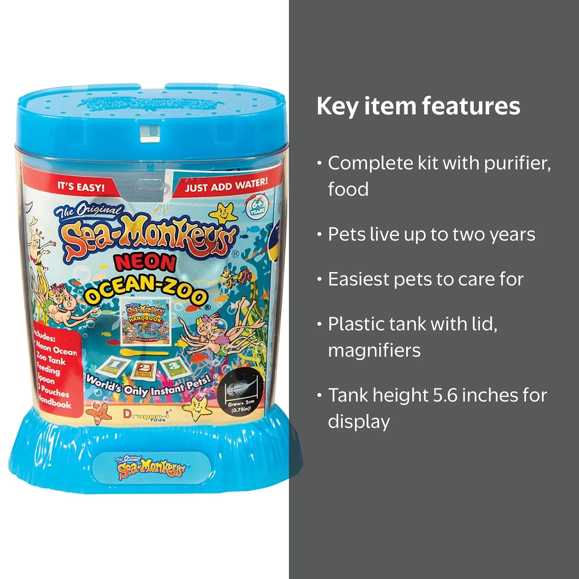 【タカラトミー&SEIKO】オーシャンシアター 海洋楽園 Sea-Monkeys, Ocean Zoo Toy & Game Kit, Neon Ocean Zoo, Colors Vary