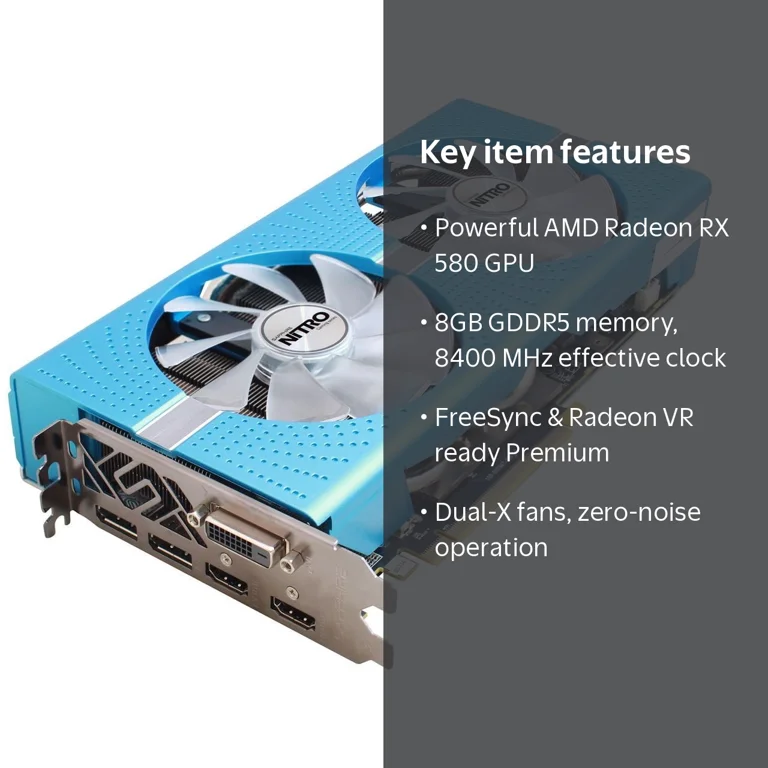 Sapphire Radeon NITRO+ RX 580 8GB GDDR5 PCI-E Dual HDMI / DVI-D