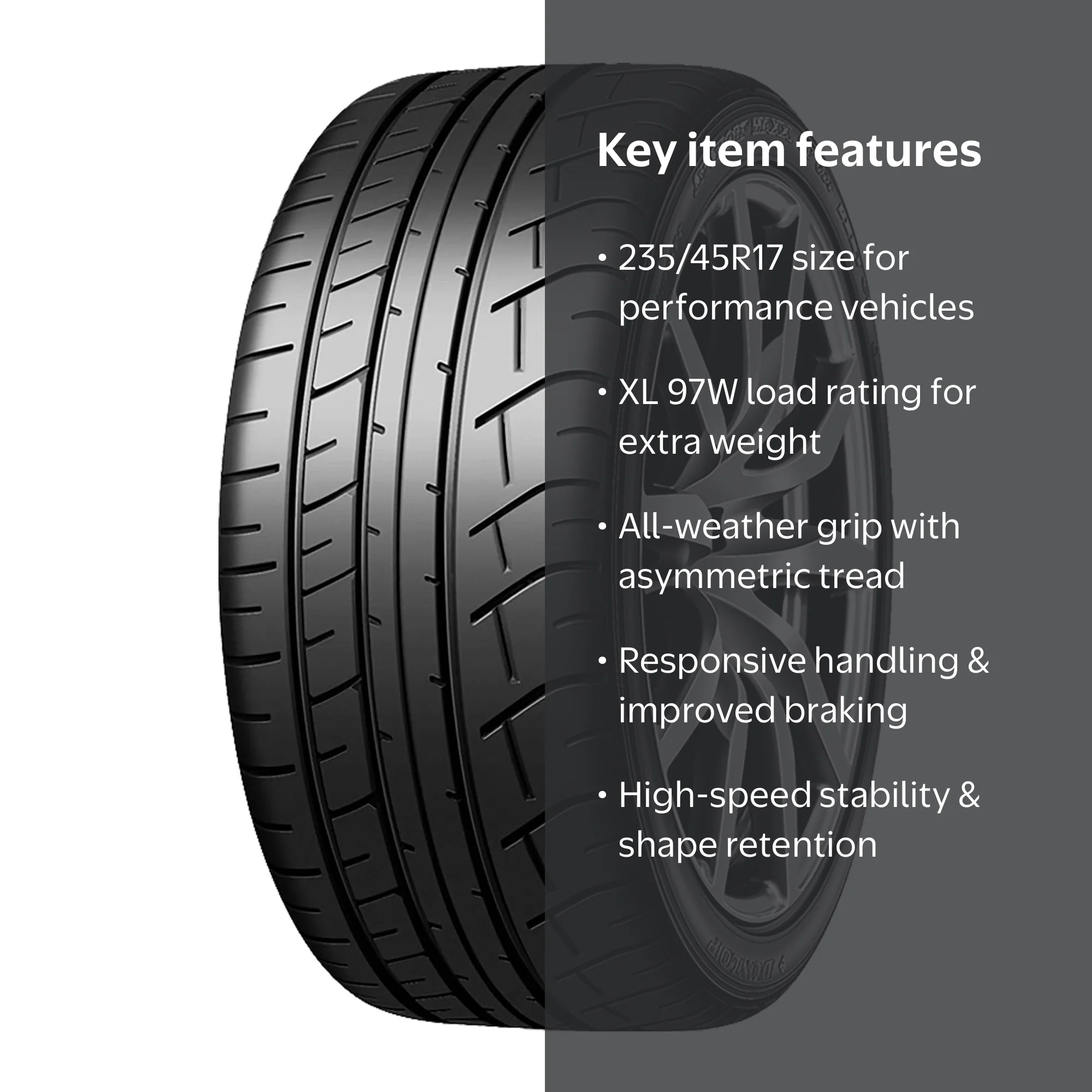 Dunlop SP Sport Maxx GT 600A, 235/45R17XL 97W BSW, 4 Ply Rating