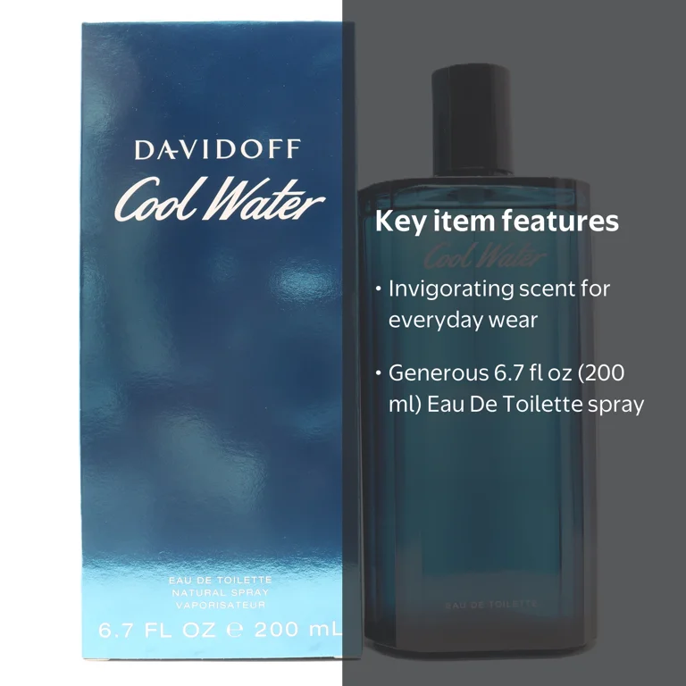 Davidoff Cool Water Cologne for Men, Eau de Toilette Spray, 6.7oz