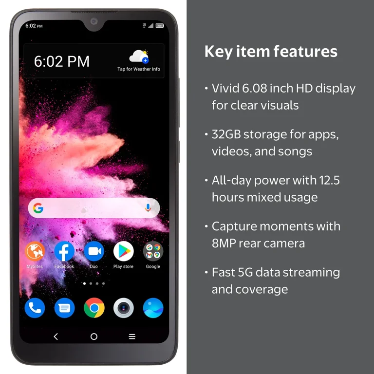 Walmart Family Mobile TCL 30 Z, 32GB, Prepaid Wireless Black