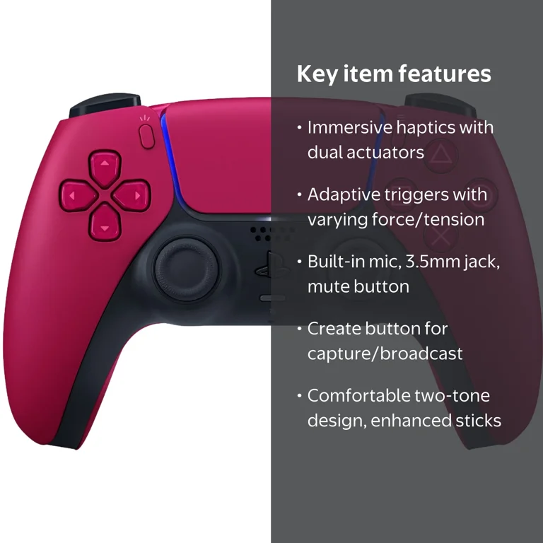 Sony PS5 DualSense Wireless Controller, Cosmic Red, Adaptive