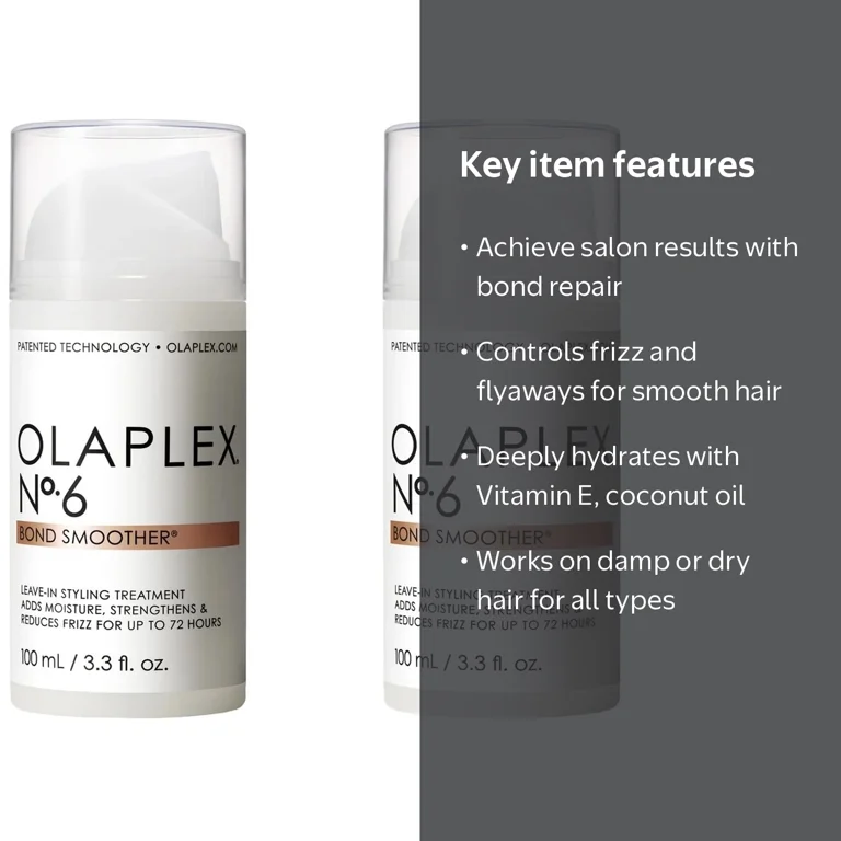 Olaplex No 6 Bond Smoother Styling Treatment, Pack of 2, 3.3 oz