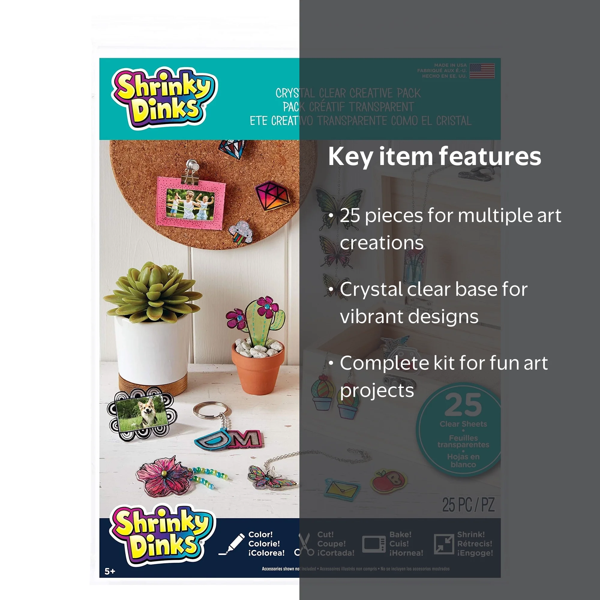 Craft Crystal Clear Shrinky Dinks - 25 Sheets - Walmart.com