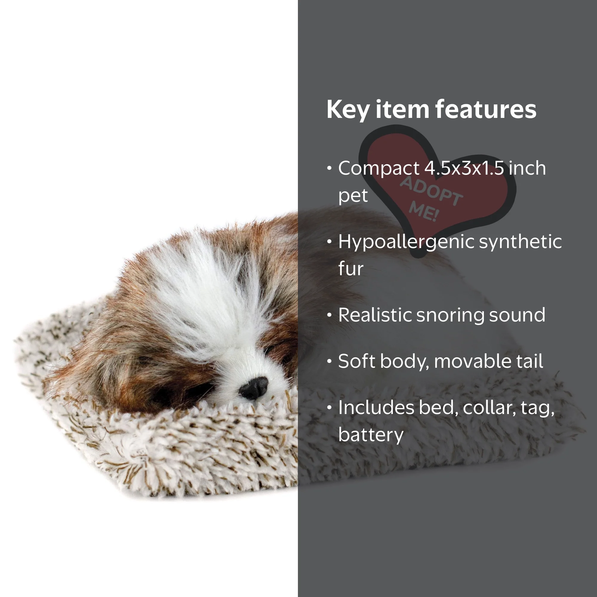 Perfect Petzzz, Mini Shih Tzu Stuffed Animal, Battery-Operated Dog