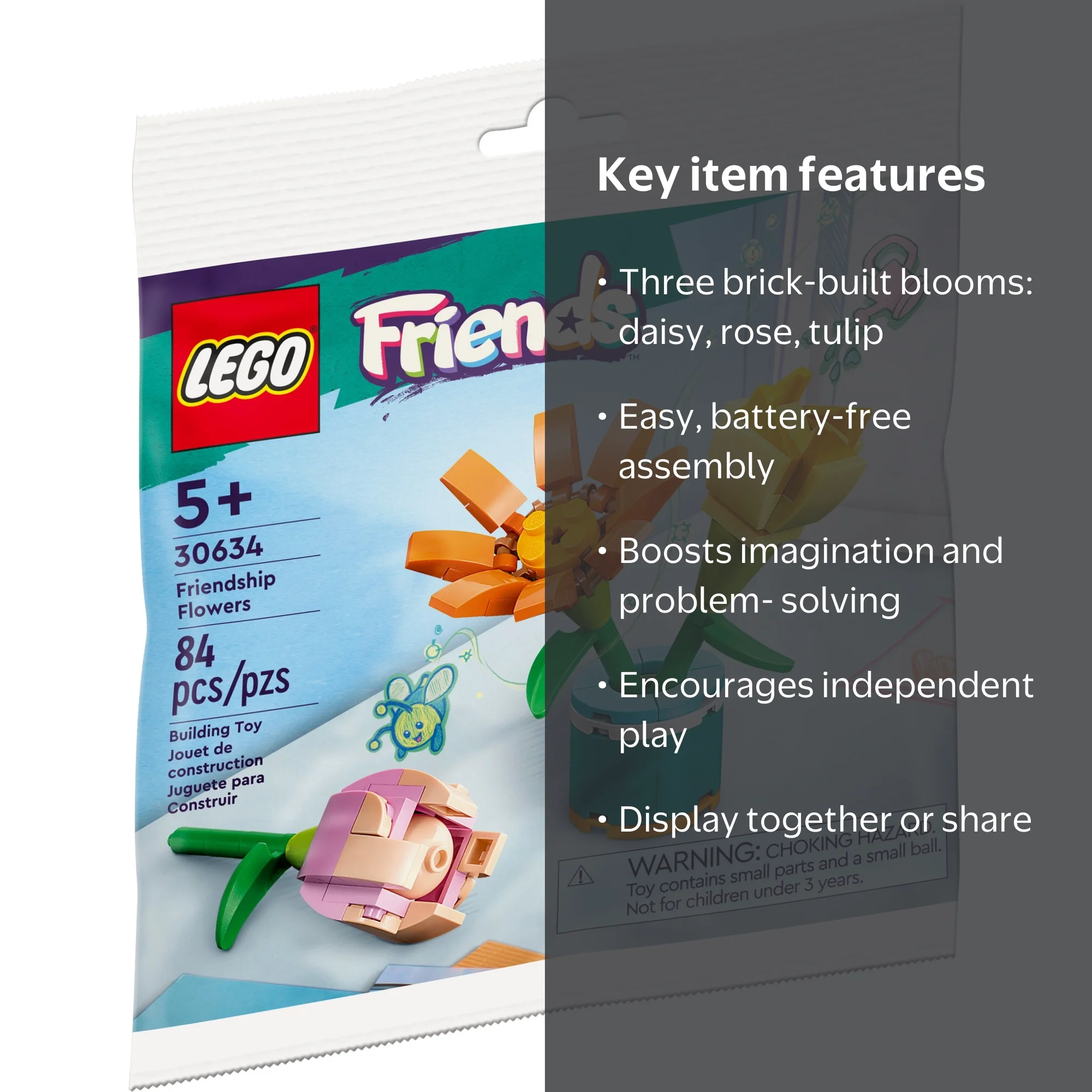 LEGO Friends Friendship Flowers 30634 - Brick-Built Toy Set, Daisy