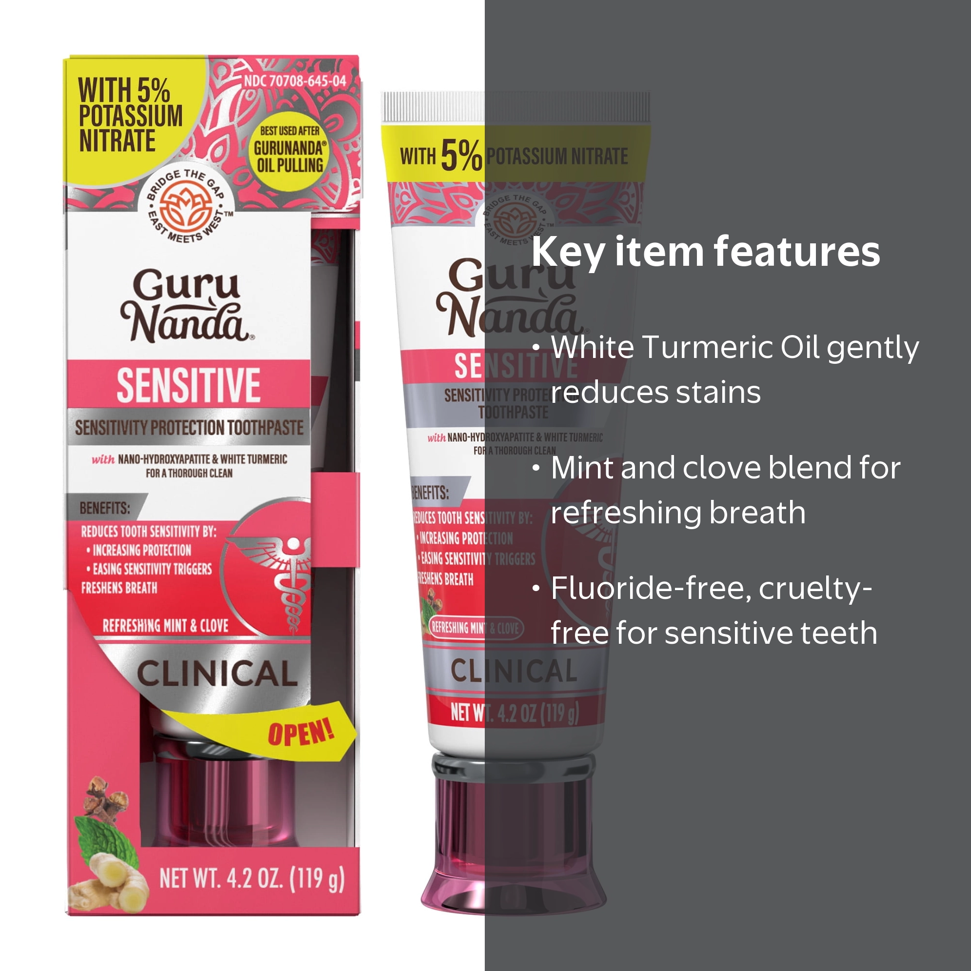 GuruNanda Sensitive Nano-Hydroxyapatite Toothpaste, Fluoride-Free
