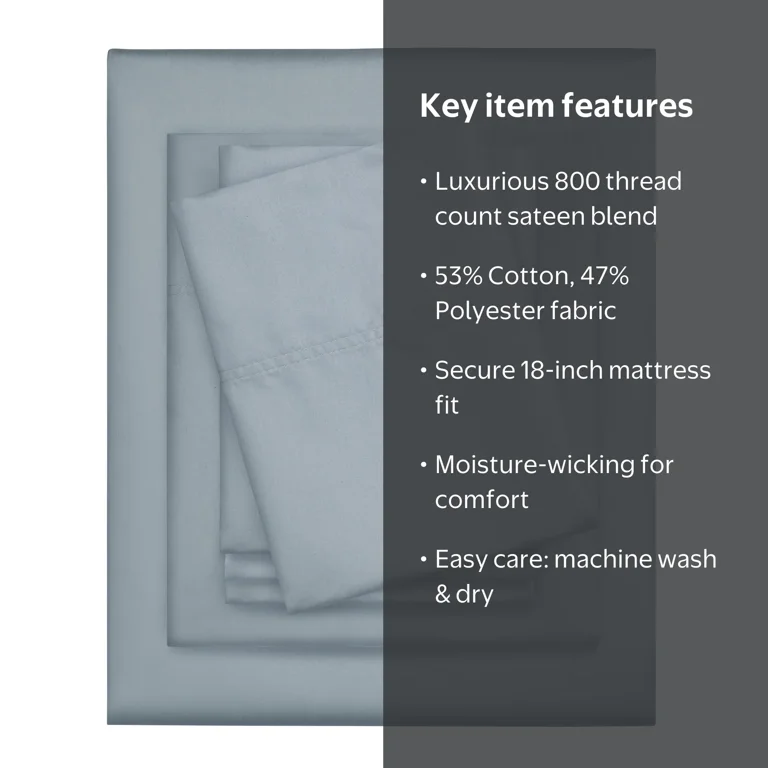Serta 6-Piece 800 Thread Count Lead Cotton Rich Adult Bed Sheet