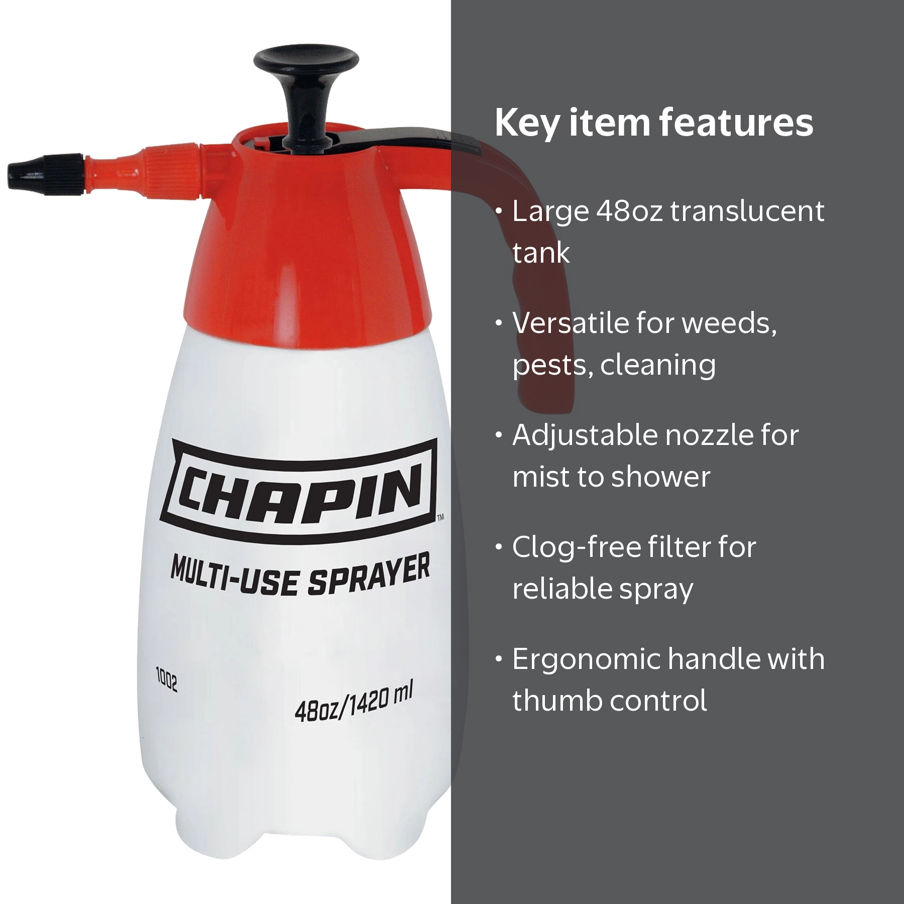 Chapin 1002 48 OZ Lawn & Garden Heavy-Duty Pump Sprayer - Walmart.com