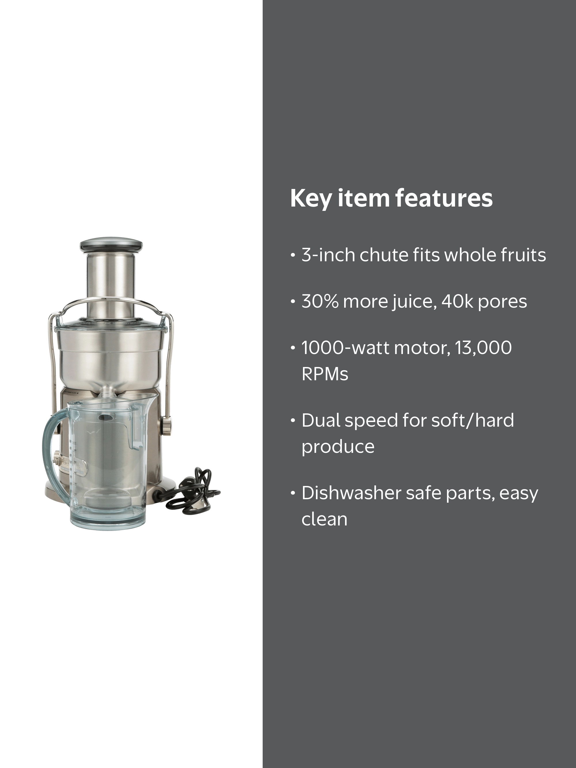 ☆新品 Breville ブレビル ジューサー エリート 800JEXL Breville 800JEXL Multi-Speed Pro Juicer, 1000-Watt Juice Fountain