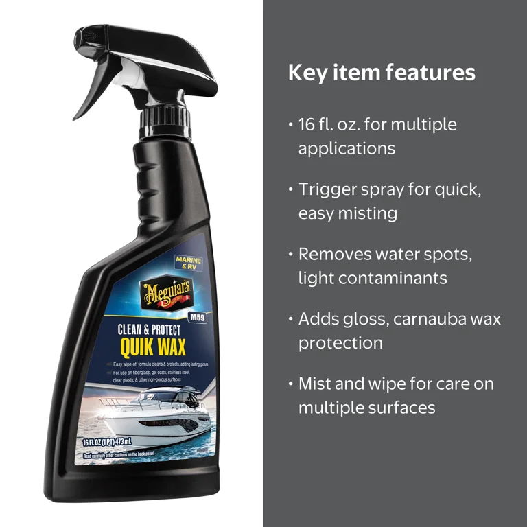 Meguiar's, Marine RV Quik Wax, 16 fl oz, Trigger Spray - Walmart.com