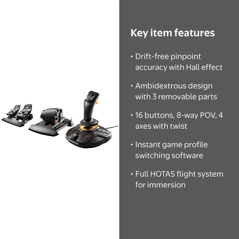 Thrustmaster T.16000M FCS Flight Pack, Joystick, Throttle, Rudder