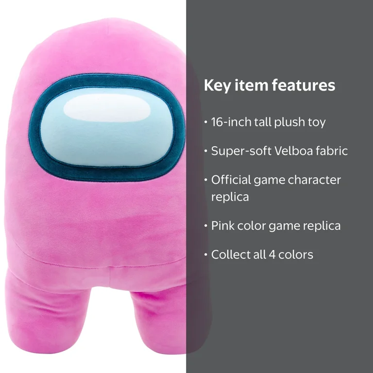 Among Us Official- 16-Inch Super-Soft Squishy Plush - Pink