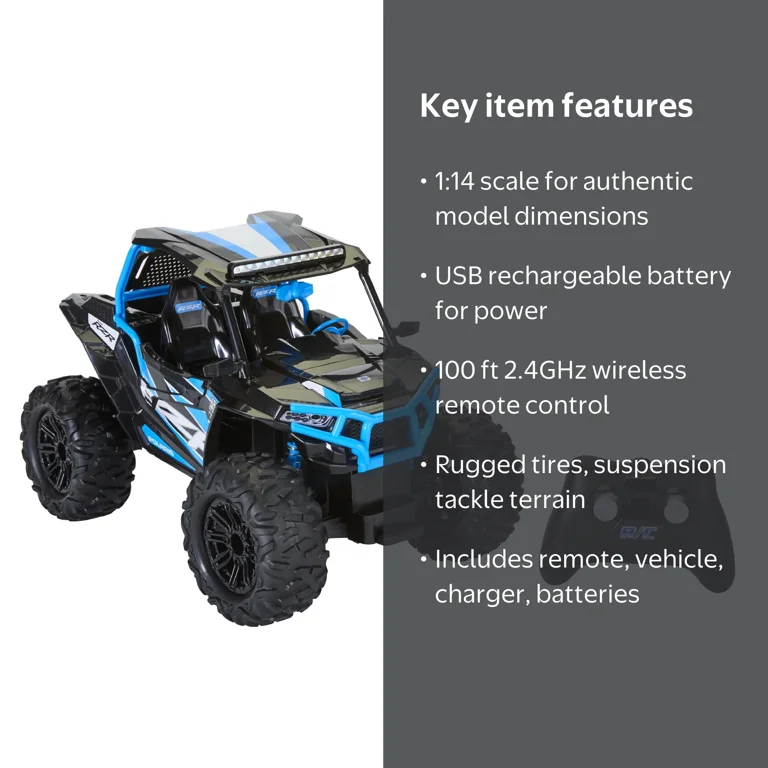 Polaris® Rzr 1:14 Scale Radio Control Off-Road Vehicle, Blue
