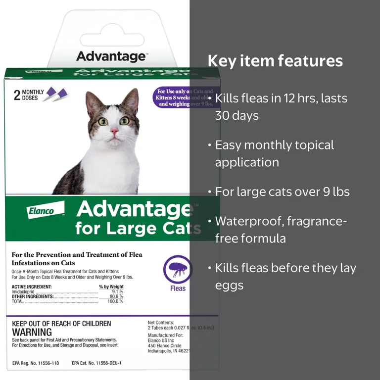 Active Ingredients Advantage For Cats Walmart Advantage Topical Flea Treatment Waterproof For Large Cats Over  Count