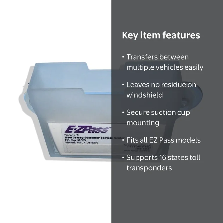 TrexNYC EZ Pass Toll Tag Holder, Windshield Mount for E-ZPass, i