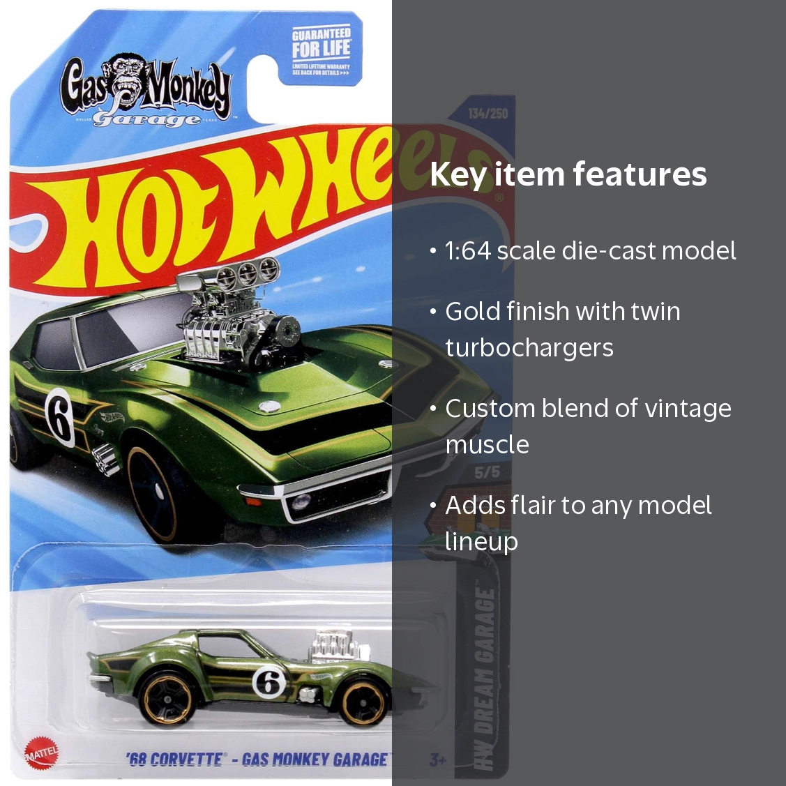Hot Wheels HW Dream Garage '68 Corvette - Gas Monkey Garage