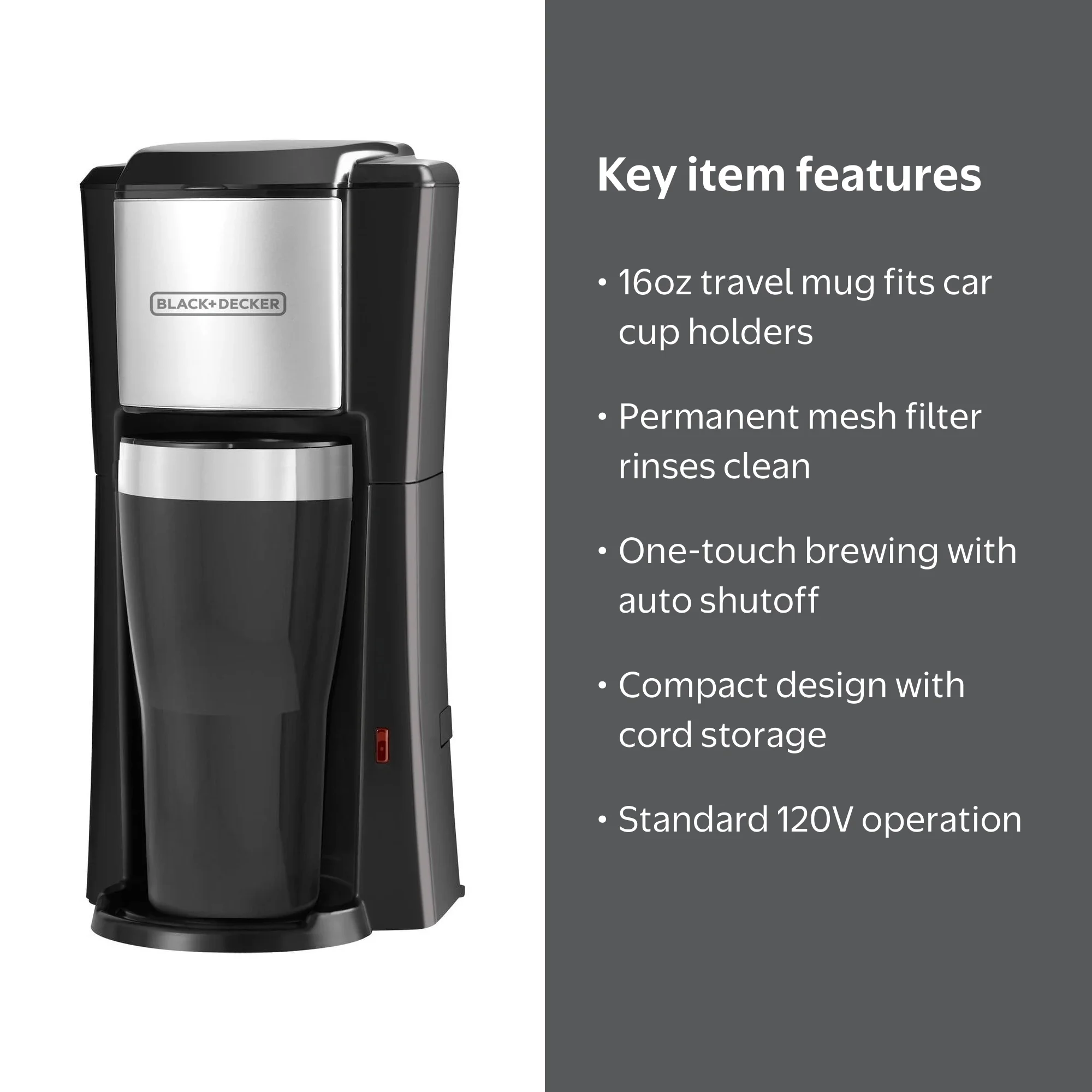 BLACK+DECKER, Single Serve Coffee Maker, CM618, Black - Walmart.com