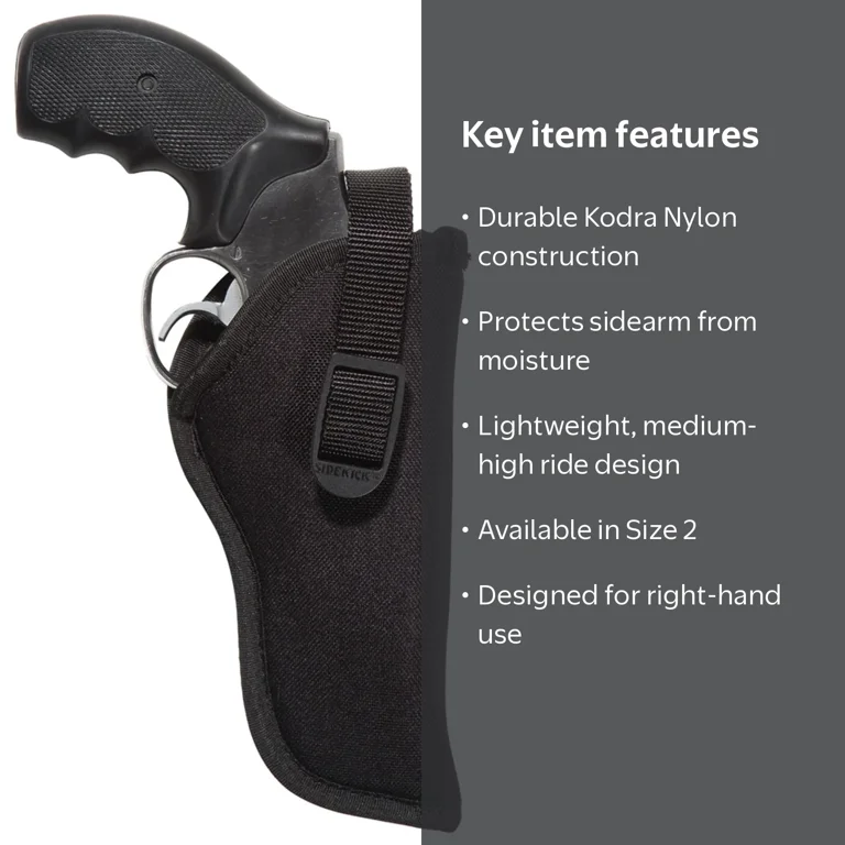 Uncle Mike's Black Kodra Nylon Sidekick Hip Holster (Size 2, Right