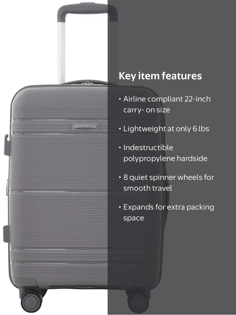 luijewelry long tee03 グレー Travelers Club Lucian Collection 22-Inch Expandable Polypropylene