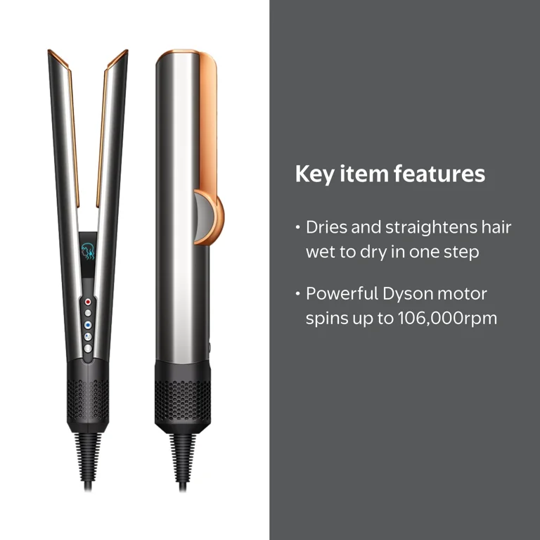 dyson　airstraight ヘアアイロン Dyson Airstrait Straightener, Nickel Copper, Dries and Straightens