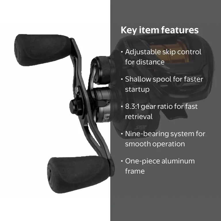 Lew's Team Pro SP Right-Hand Baitcast Reel, 8.3:1 Ratio, 9