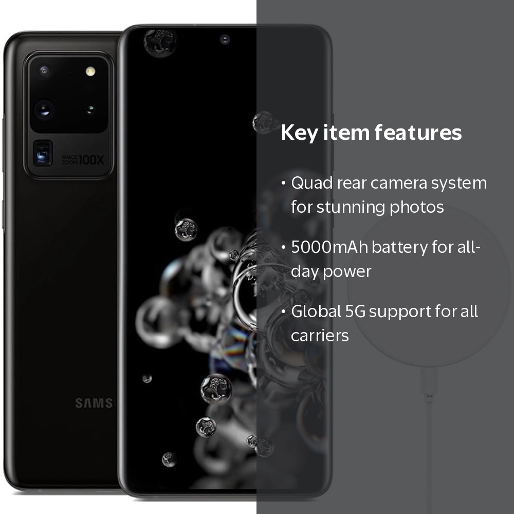SAMSUNG Galaxy S20 Ultra 5G, 128GB, 6.9