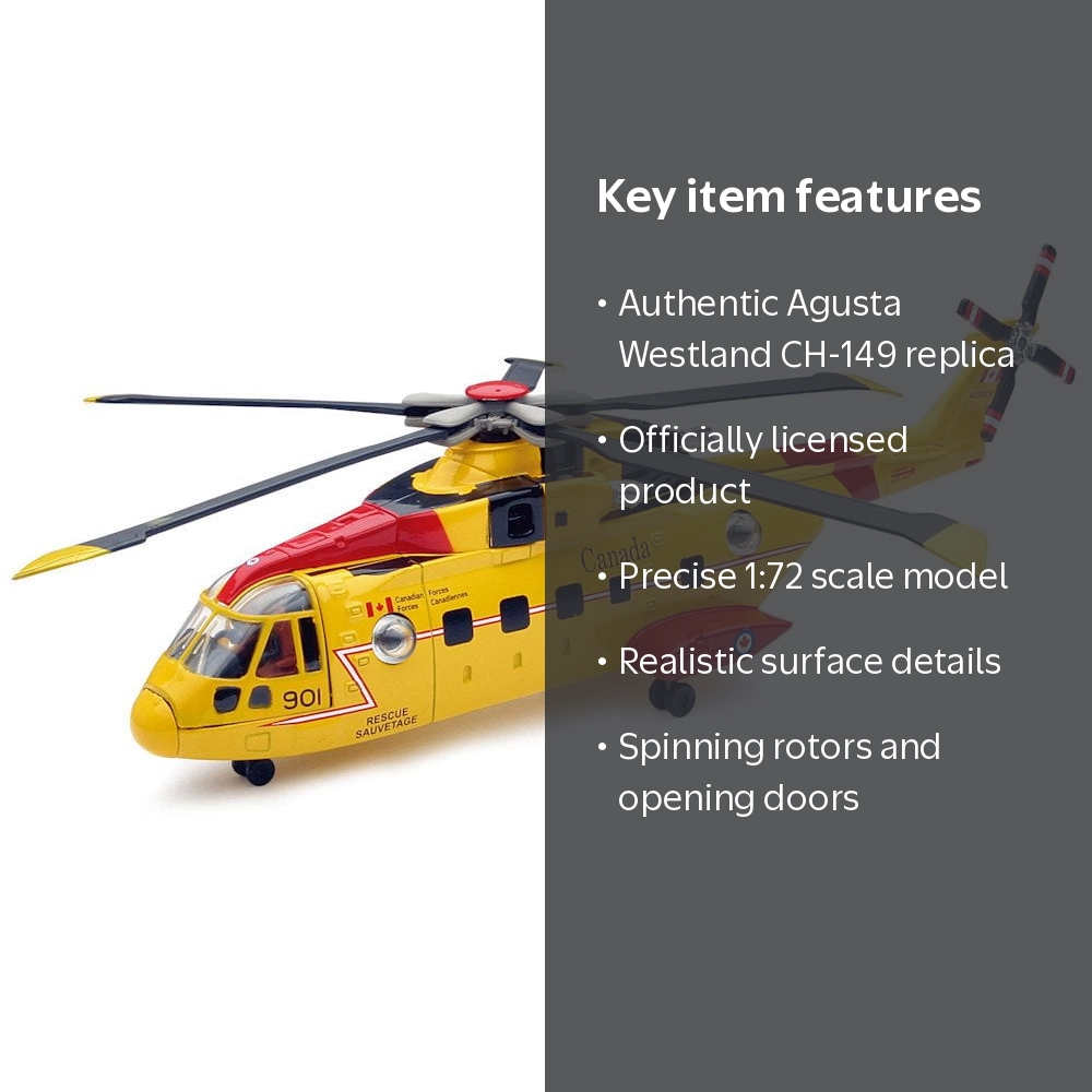 New Ray Toys, Diecast Model Helicopter, SKY PILOT AW101, 1:72