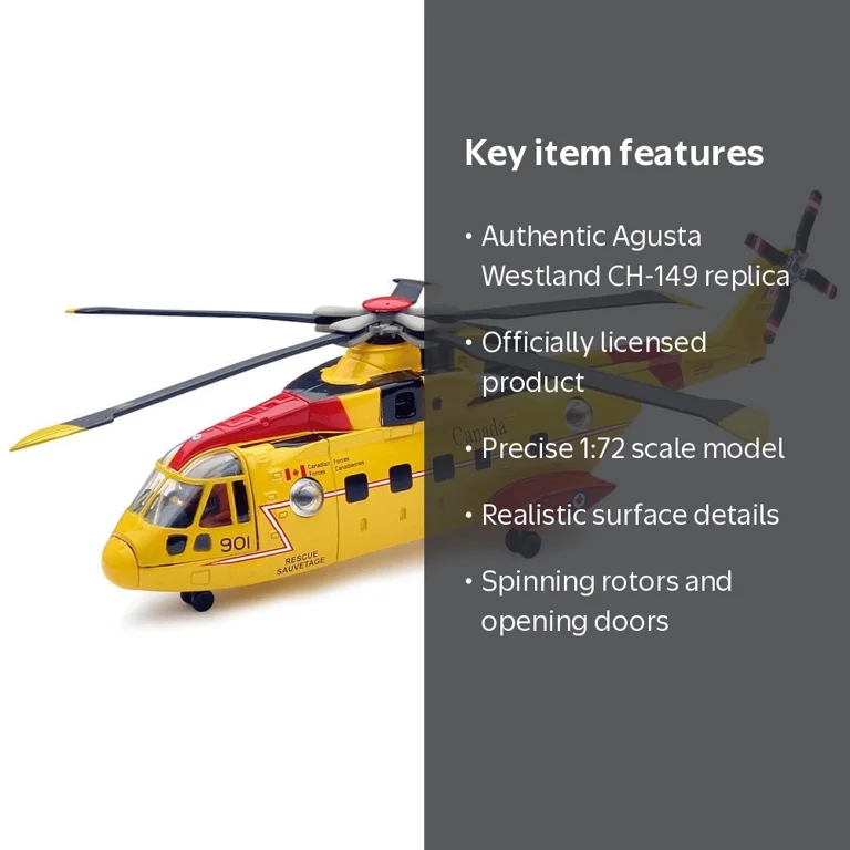 New Ray Toys, Diecast Model Helicopter, SKY PILOT AW101, 1:72