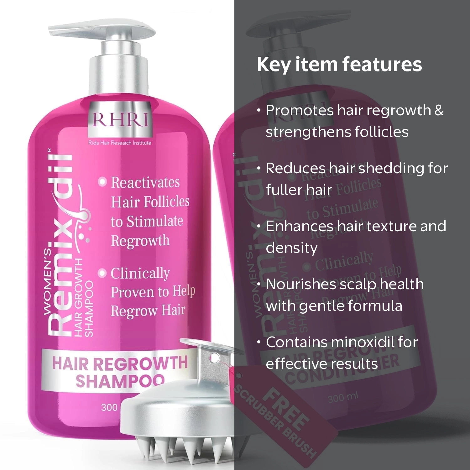 34 OZ Hair Growth Shampoo and Conditioner Set for Women | Supports