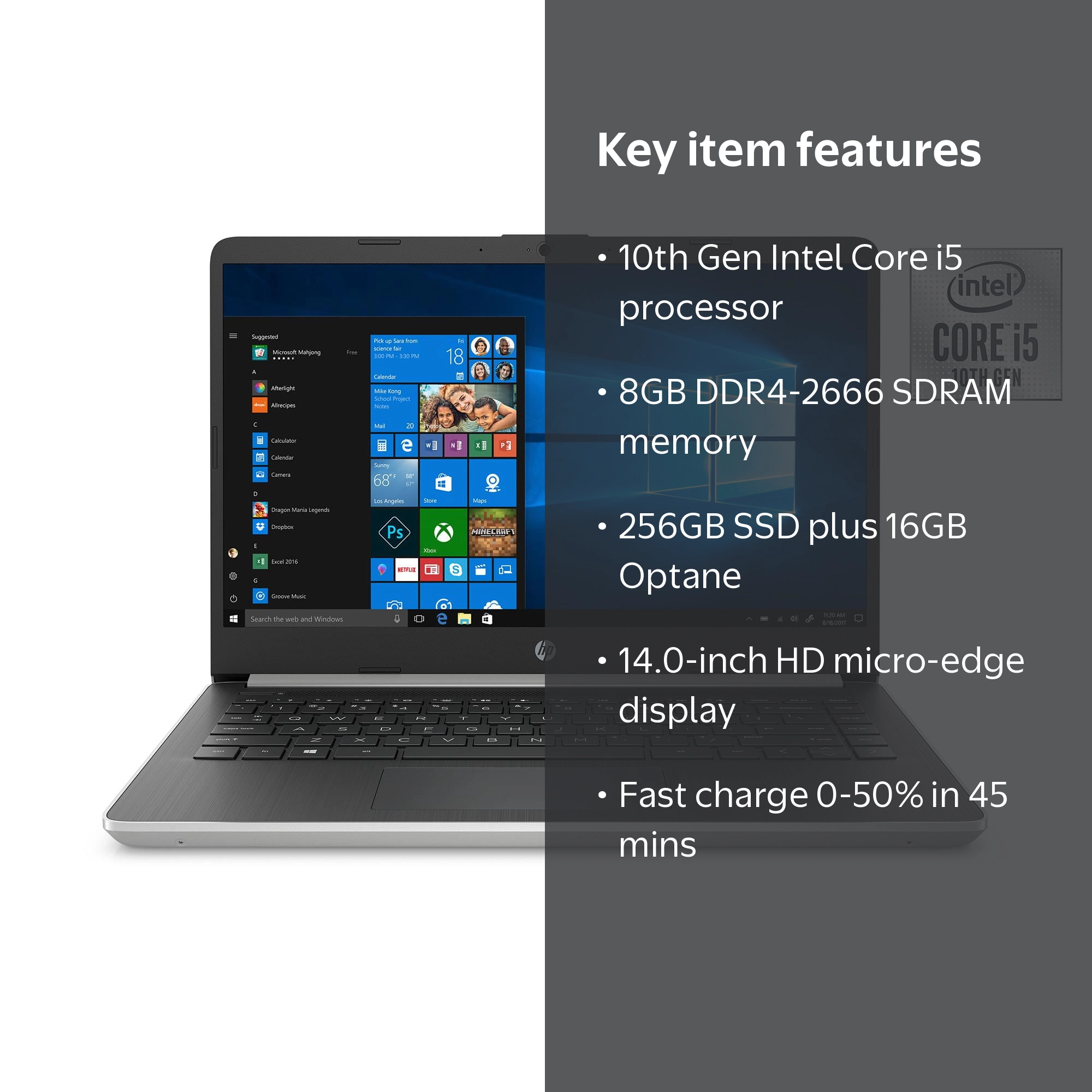 Free Shipping! HP 14 NEW Notebook Laptop, Intel 10th Gen Core i5