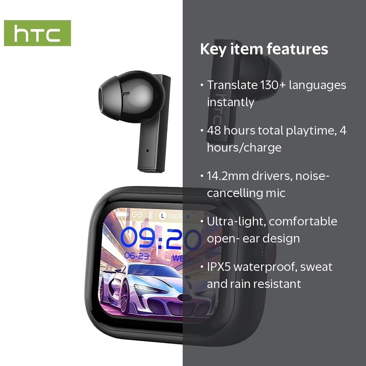 NE40 Wireless In-Ear Earbuds, AI Translator, Noise-Cancelling, 130