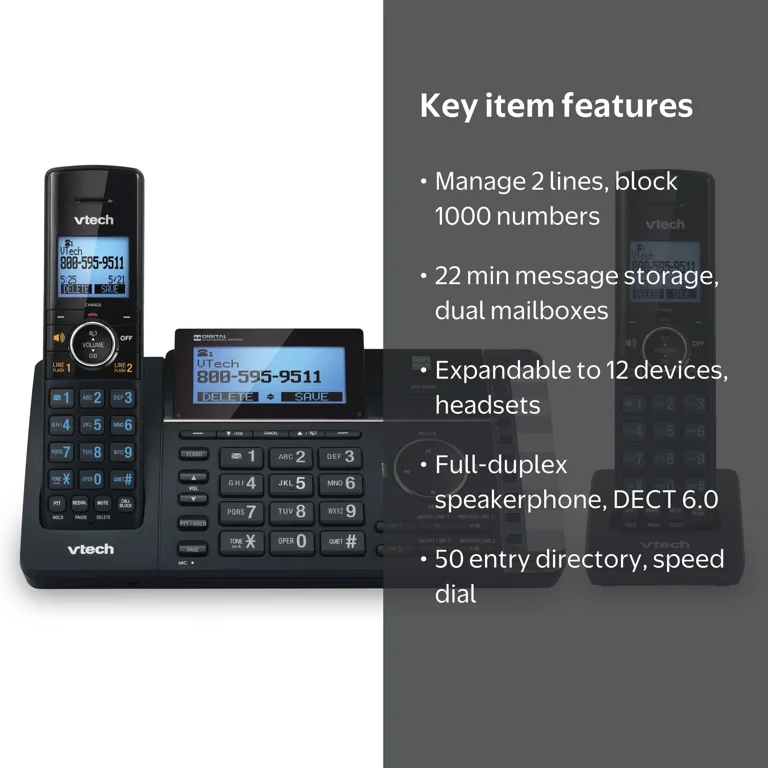 VTech DS6251-2 2 Handset 2-Line Answering System with Smart Call