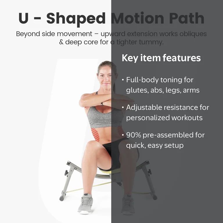 Wonder Core Sway N Fit Hip Thrust & Ab Machine with Sway Motion