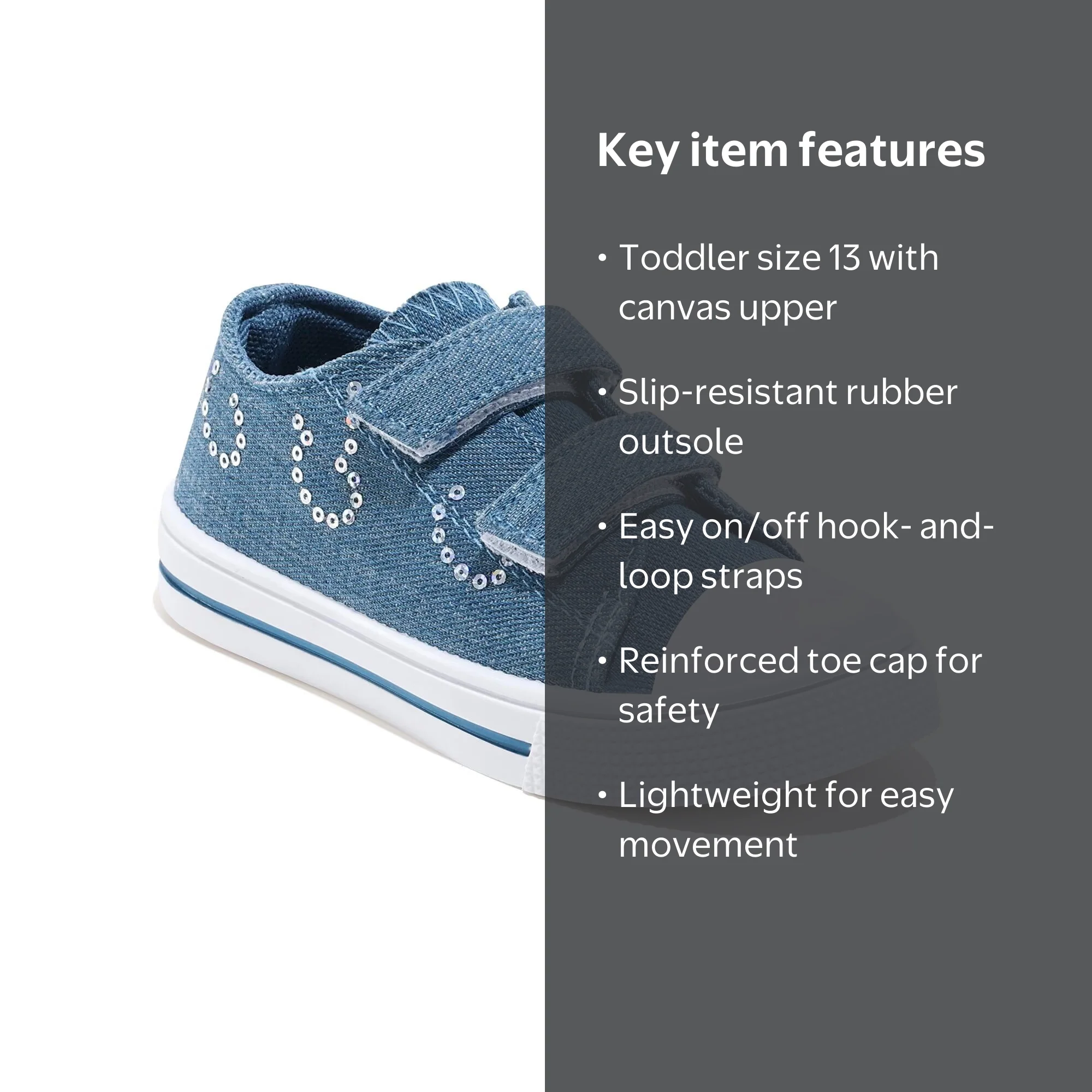 FUNCOO PLUS Toddler Kids Sneakers Girls Canvas Shoes with Hook and
