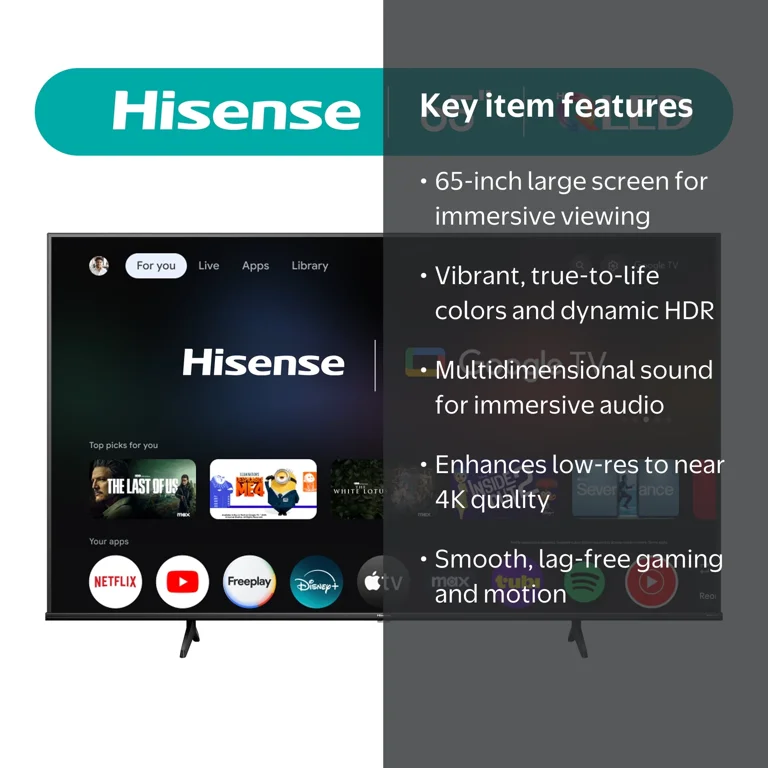 Hisense 65-Inch Class QD6030G Series Hi-QLED Smart Google TV