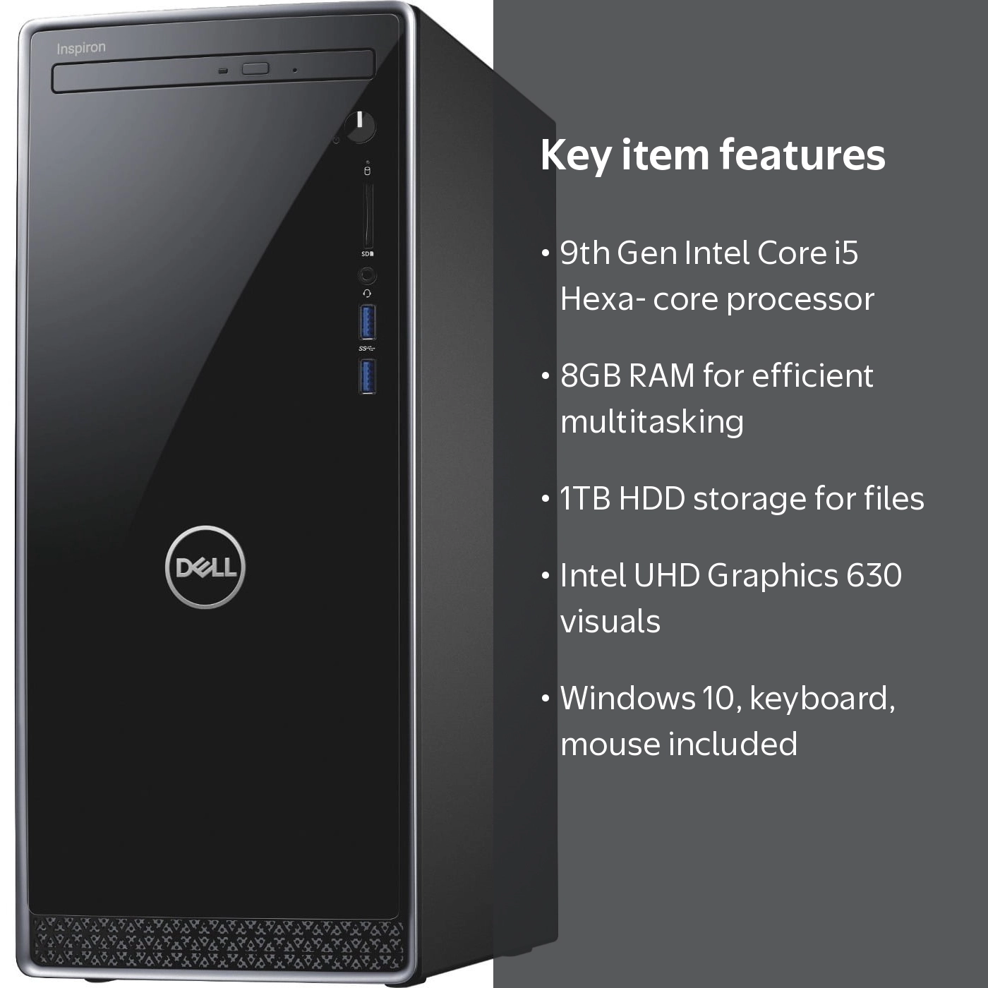 Dell Inspiron 3670 Small Desktop Workstation - Intel Core i5-9400