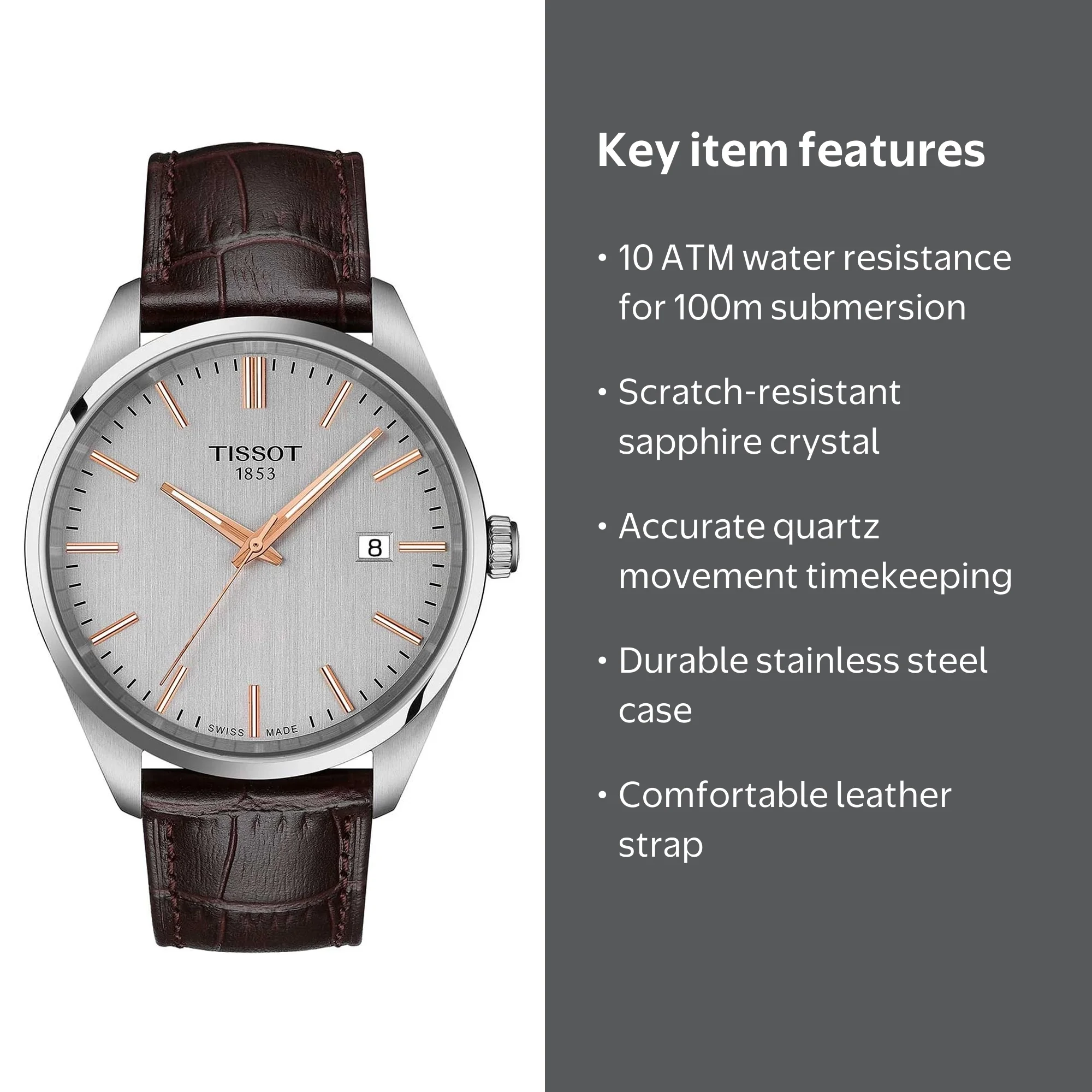 Tissot Men's PR 100 Silver Dial Watch - T1504101603100 - Walmart.com