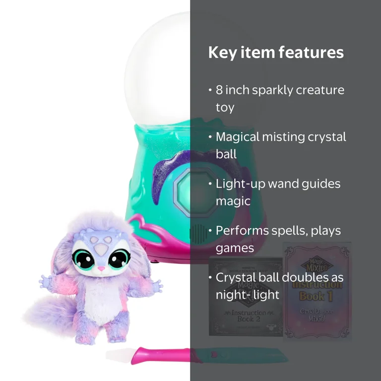 Magic Mixies Crystal Ball with Interactive Plush Toy, Fortune
